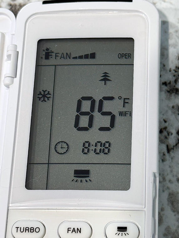 Tiny home mini-split remote - Cool